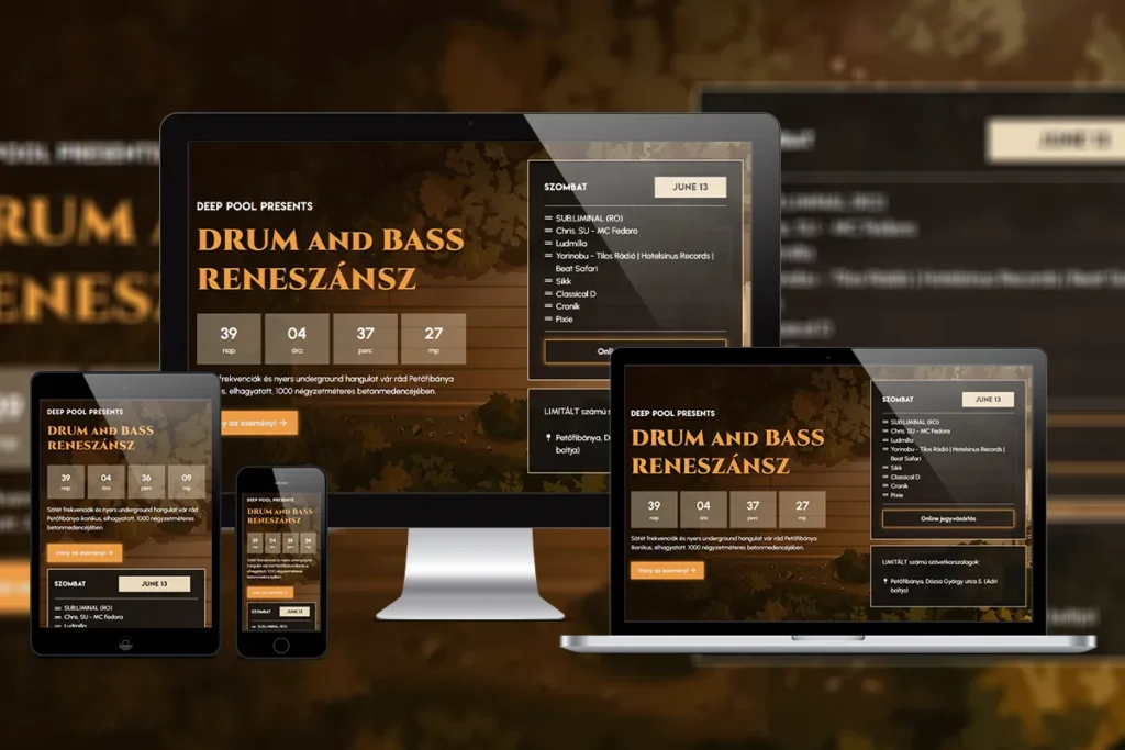 Deep Pool Drum and Bass weboldal referencia